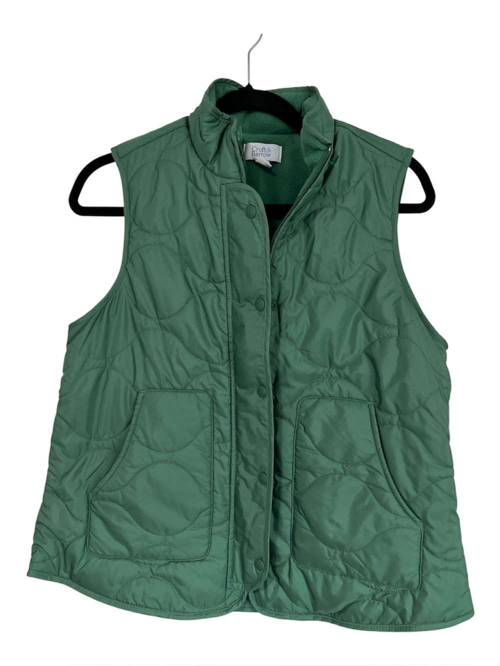 croft & barrow Quilted Sage Green Sleeveless Puffer Vest